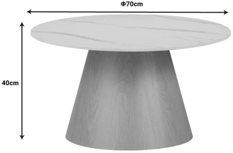 Βοηθητικά τραπέζια Soleire Inart λευκό μαρμάρου sintered stone 70x70x40 εκ.