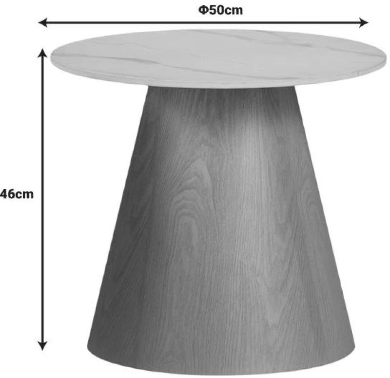 Βοηθητικά τραπέζια Soleire Inart λευκό μαρμάρου sintered stone 70x70x40 εκ.