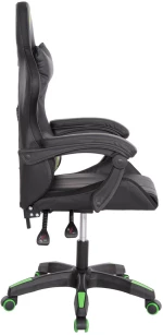 ΠΟΛΥΘΡΟΝΑ GAMING DARREN  ΜΑΥΡΟ-ΠΡΑΣΙΝΟ PVC & NYLON 51x49x125Υεκ.