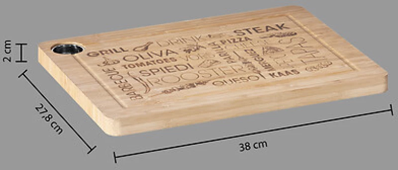 Ξύλινη Επιφάνεια Κοπής από Μπαμπού 38 x 28 cm 125130A 5Five Simply Smart