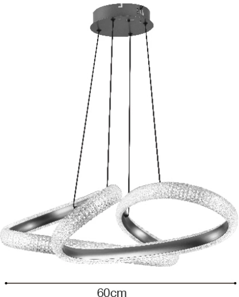 Inlight Κρεμαστό φωτιστικό LED 40W 3CCT (by switch on base)  σε χρώμιο D:60cm (6101-Chrome)