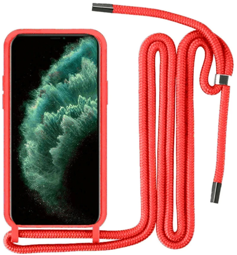 Θήκη Σιλικόνης GREEN ON με Κορδόνι Κολιέ για Samsung Galaxy A55 - Κόκκινη
