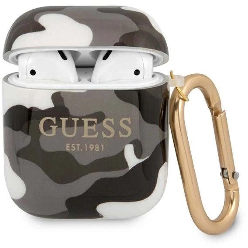 Σκληρή Θήκη GUESS για Airpods 1 / 2 - Camo Μαύρο