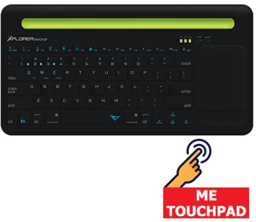 Alcatroz Xplorer Ασύρματο Bluetooth Πληκτρολόγιο / Βάση με Touchpad - Μαύρο XD2BG