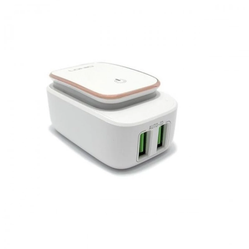 LDNIO A2205 Φορτιστής / Λαμπάκι Νυκτός με 2 Θύρες USB και Καλώδιο Micro USB - Λευκό