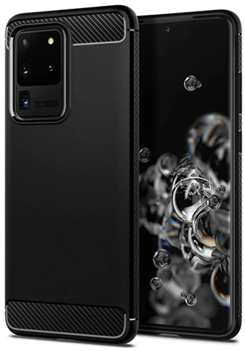 Θήκη TPU Σιλικόνης Carbon Fiber Style για Samsung S20 Ultra - Μαύρη