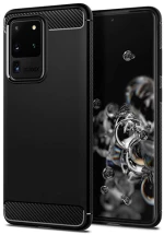 Θήκη TPU Σιλικόνης Carbon Fiber Style για Samsung S20 Ultra - Μαύρη