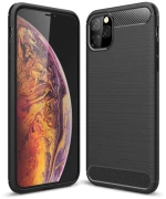 Θήκη TPU Σιλικόνης Carbon Style για iPhone 11 - Μαύρη