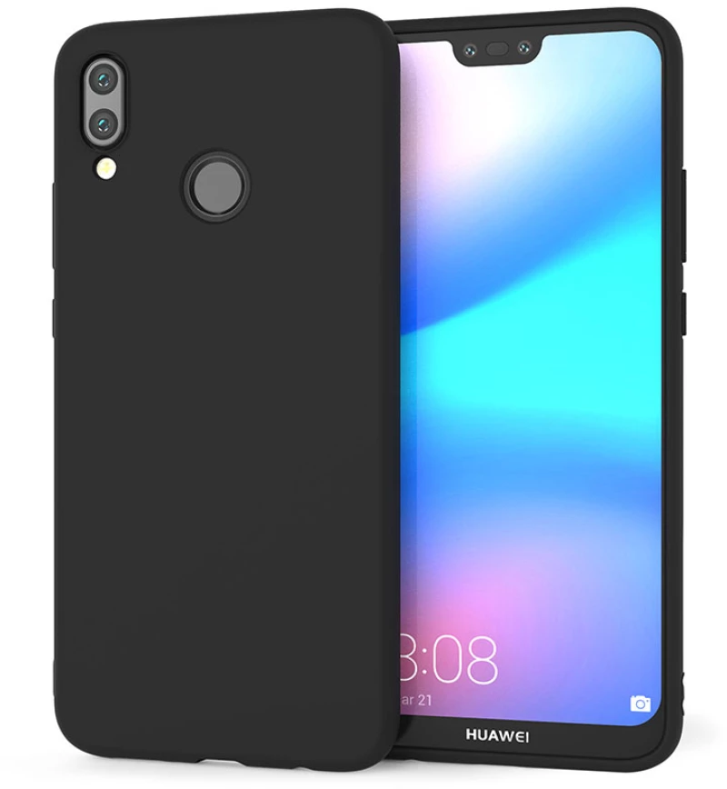 Θήκη TPU Σιλικόνης για Huawei P20 Lite 2019 - Μαύρη Ματ