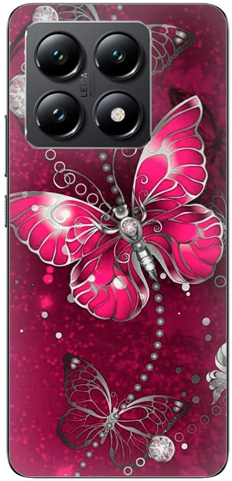 Butterfly Fuchsia Θήκη για Xiaomi 14T 5G