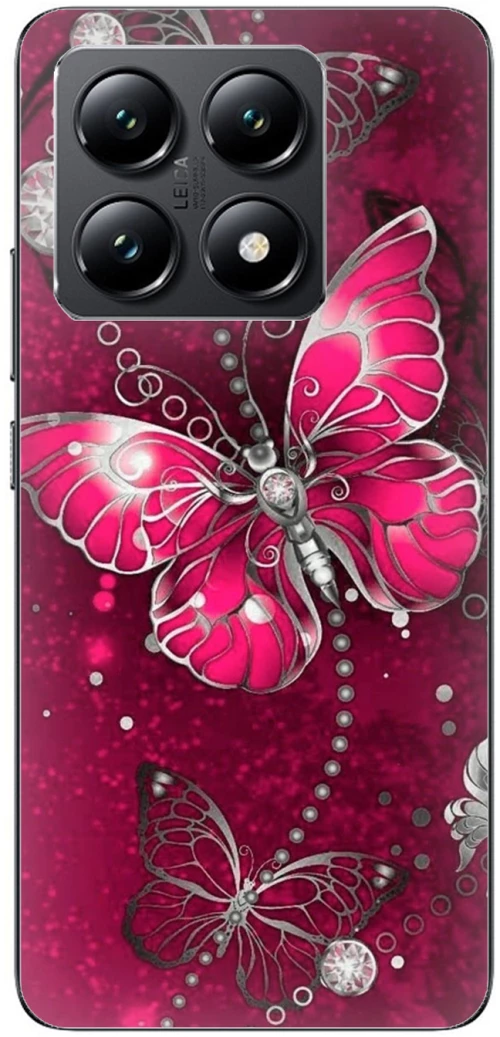 Butterfly Fuchsia Θήκη για Xiaomi 14T 5G