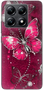 Butterfly Fuchsia Θήκη για Xiaomi 14T 5G