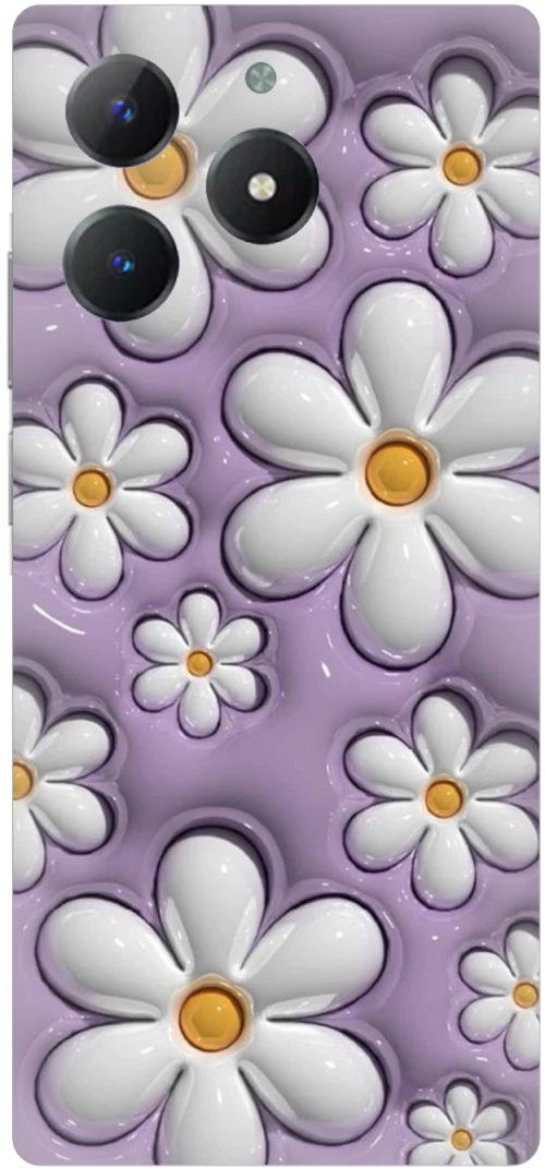 Flowers in Purple Silicone Case θήκη για Realme C63 4G