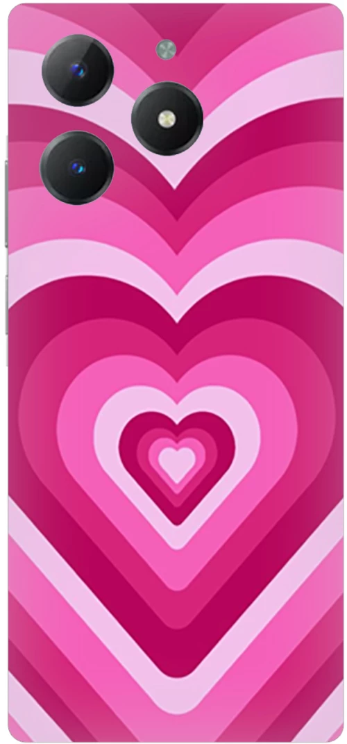 Pink Hearts Silicone Case θήκη για Realme C61 4G