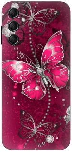 Butterfly Fuchsia Silicone Case θήκη για Samsung Galaxy M35 5G
