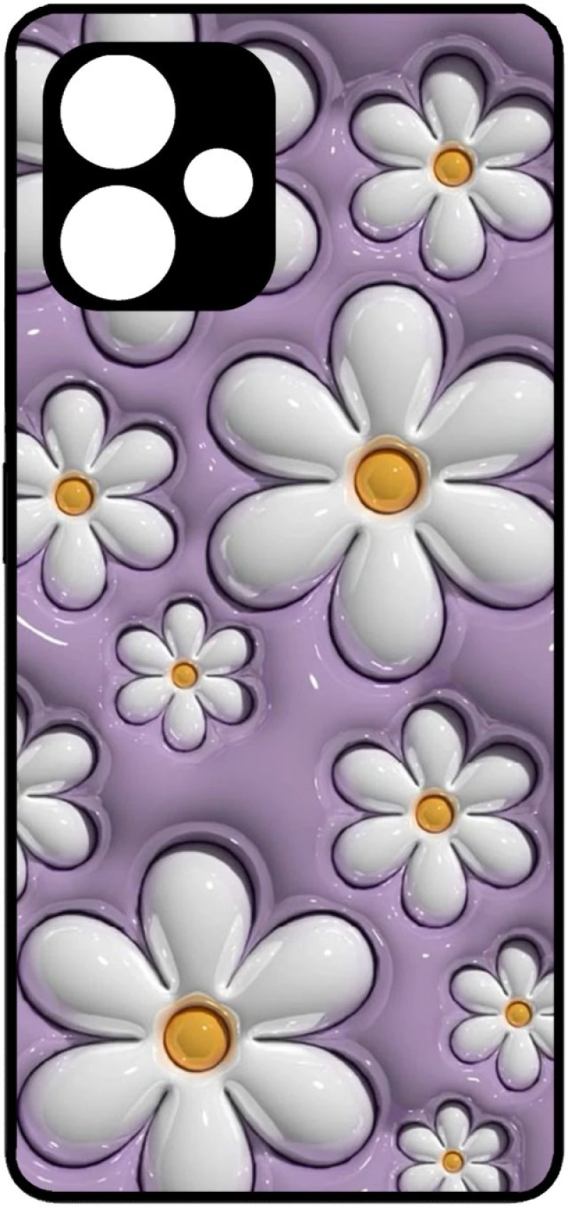 Flowers in Purple Protective Hard Case black Θήκη για Xiaomi Redmi 12 5G