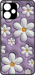 Flowers in Purple Protective Hard Case black Θήκη για Xiaomi Redmi 12 5G