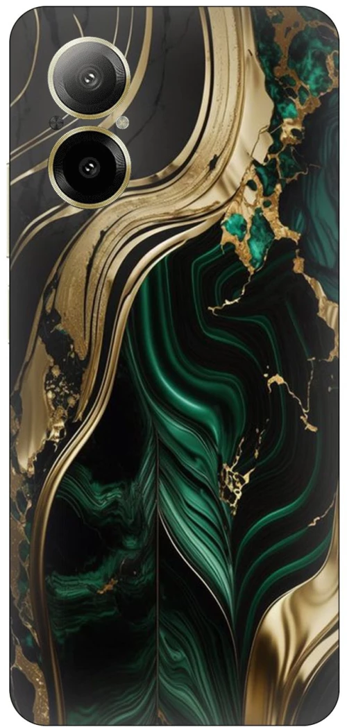 Marble Green-Gold Silicone Case θήκη για Realme C67