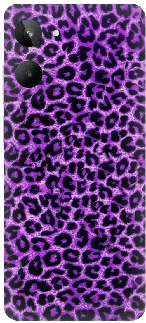 Animal Print Leopard Purple Silicone Case θήκη για Realme 10 4G