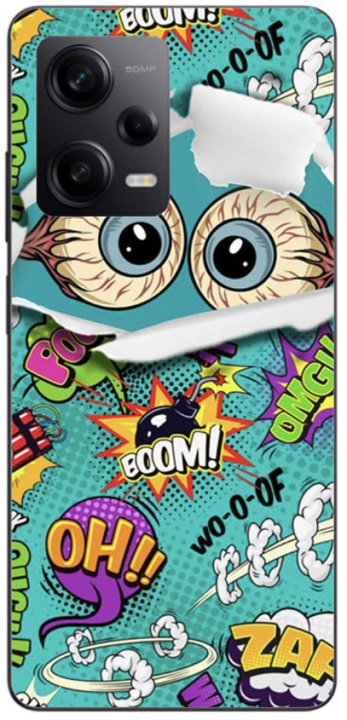 Comic Eyes Silicone Case θήκη για Xiaomi Redmi note 12 Pro+ Plus green