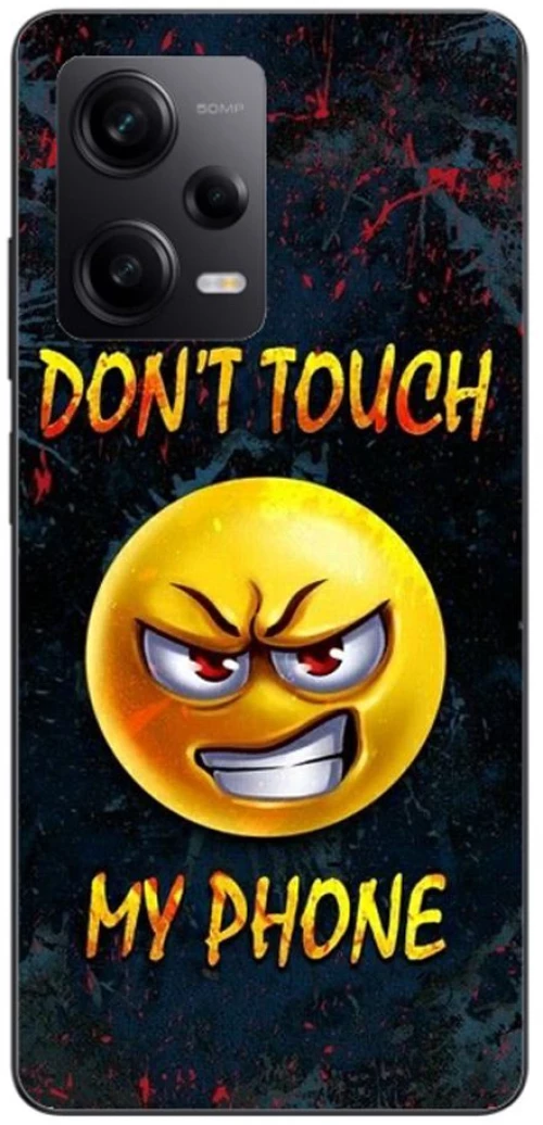Dont Touch My Phone Emoji Silicone Case θήκη για Xiaomi Redmi note 12 pro 5g yellow