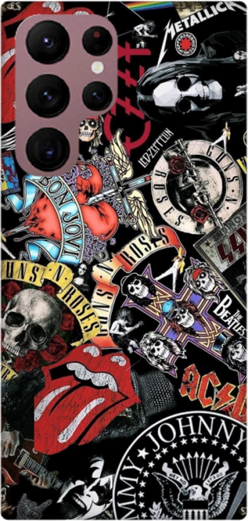 Rock Bands Silicone case θήκη για Galaxy S23 Ultra black