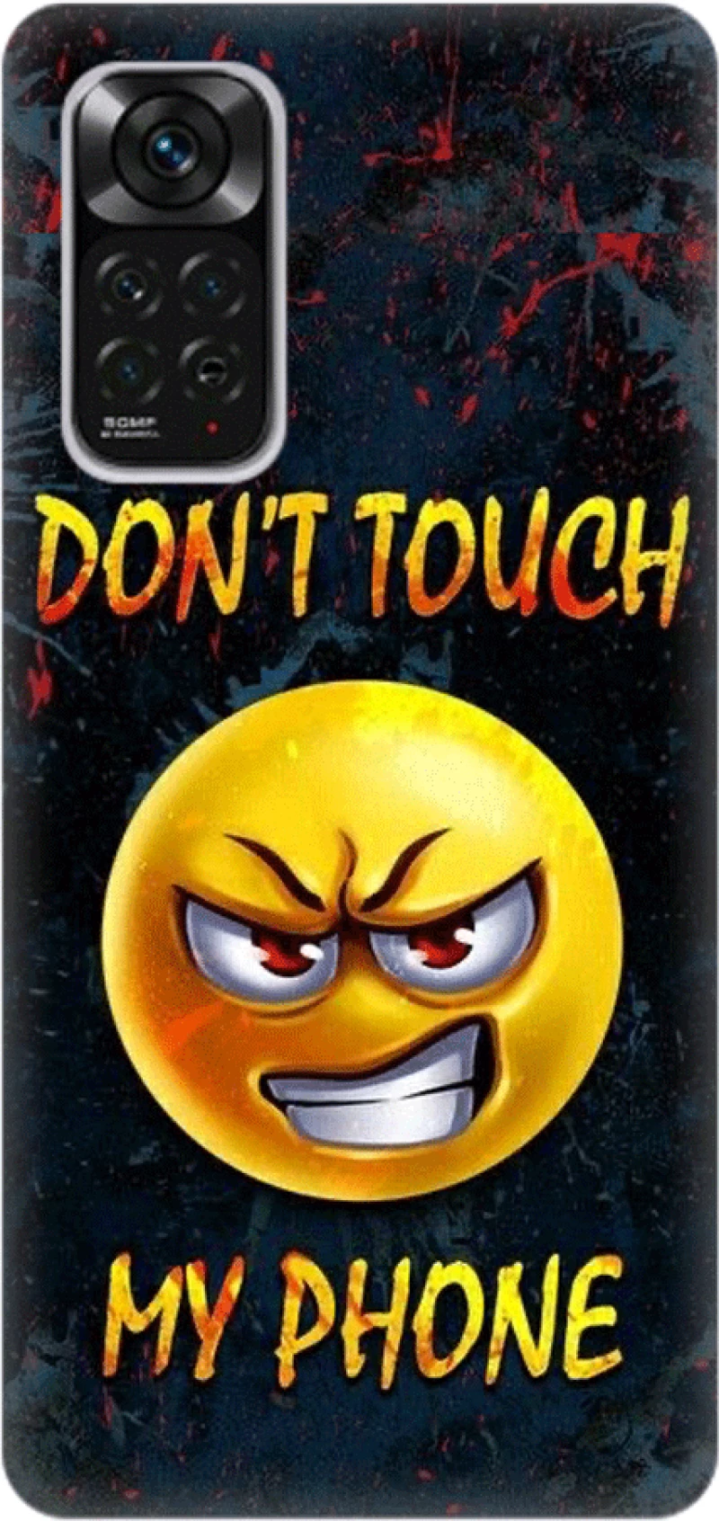 don't touch my phone emoji Silicone case Θήκη για XIAOMI Redmi NOTE 11 / 11S yellow