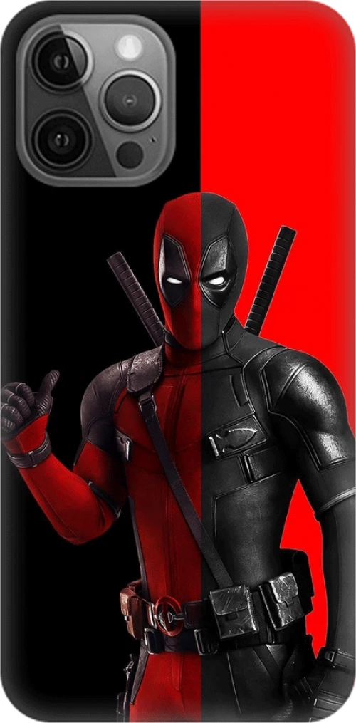 wade wilson Silicone case Θήκη για iPhone 14 pro max red-black