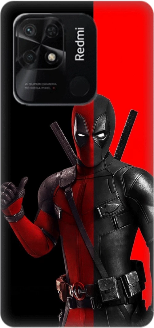 wade wilson Silicone case Θήκη για Xiaomi Redmi 10c red black