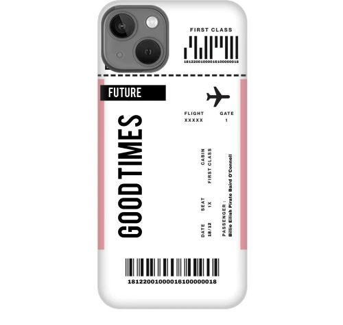 ticket Silicone case Θήκη για iPhone 13 white