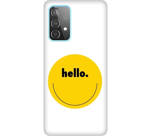 hello Silicone case Θήκη γιαSamsung Galaxy A53 yellow