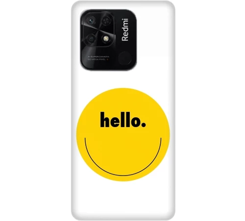 hello Silicone case Θήκη για Xiaomi Redmi 10C yellow