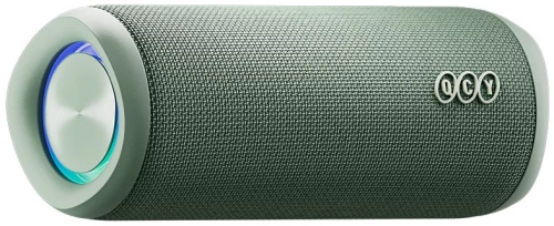 QCY SP7 Green -  Portable Bluetooth Speaker w Stereo Sound 40W, Mic for Calls, RGB Light Show