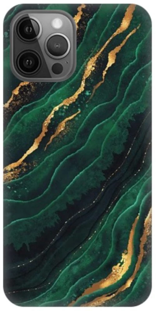 Marble Silicone case Θήκη για Iphone 13 Pro Max green 4TECH