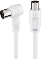 POWERTECH καλώδιο κεραίας RF αρσενικό - RF θηλυκό CAB-V040  γωνιακό  λευκό  1.5m