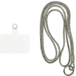Vivid Lanyard Rhinestone Neck Strap Silver