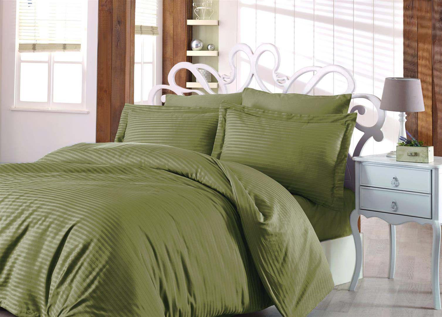 ΝΕΧΤ 3194 ΚΟΥΒΕΡΤΙΝΑ 100%CΟΤ SΑΤΙΝ SΤRΙΡΕ ΑΝΘΡΑΚΙ 225Χ245 3 ΤΕΜ - Olive - -