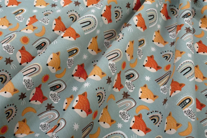 Σεντονάκι Λίκνου bebe Fox 528 80X110 Pale Cyan 100% Cotton - -