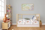 Σεντόνια Εμπριμέ Σετ 3 τεμ bebe Dinosaur 519 120X160 White-Blue 100% Cotton - -