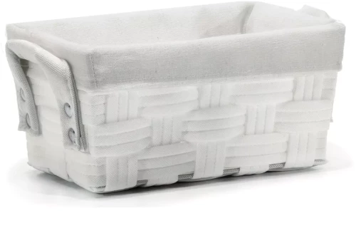Καλάθι Αποθήκευσης Λευκό Polyester 28x17x13cm - -