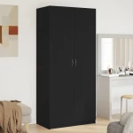 vidaXL Μαύρη Καρυδιά Ντουλάπα 90x52x200 εκ. Από Ξύλο