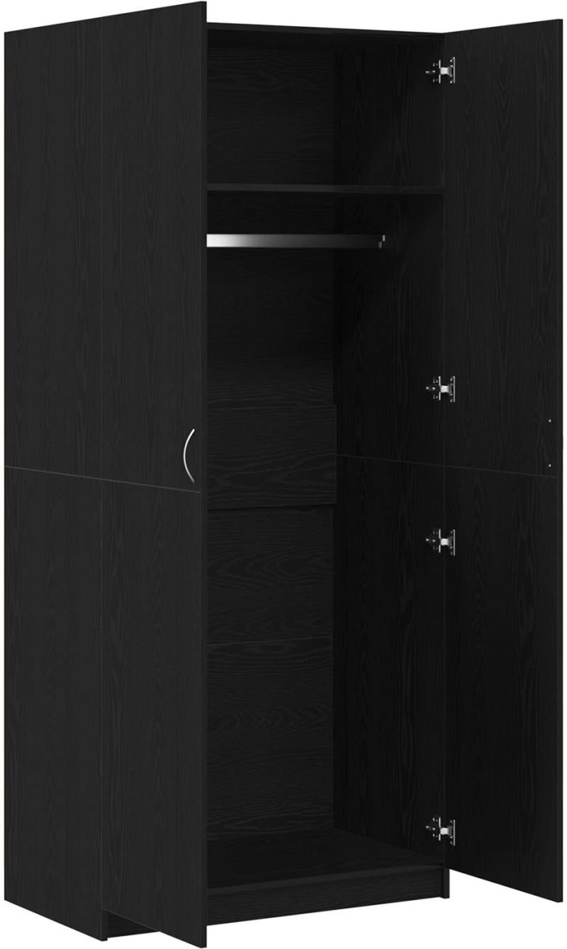 vidaXL Μαύρη Καρυδιά Ντουλάπα 90x52x200 εκ. Από Ξύλο