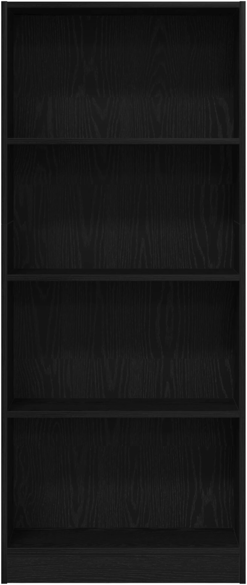 vidaXL Μαύρη Δρύινη Βιβλιοθήκη - 60 x 24 x 143 εκ - Κατασκευασμένη από Επεξεργασμένο Ξύλο