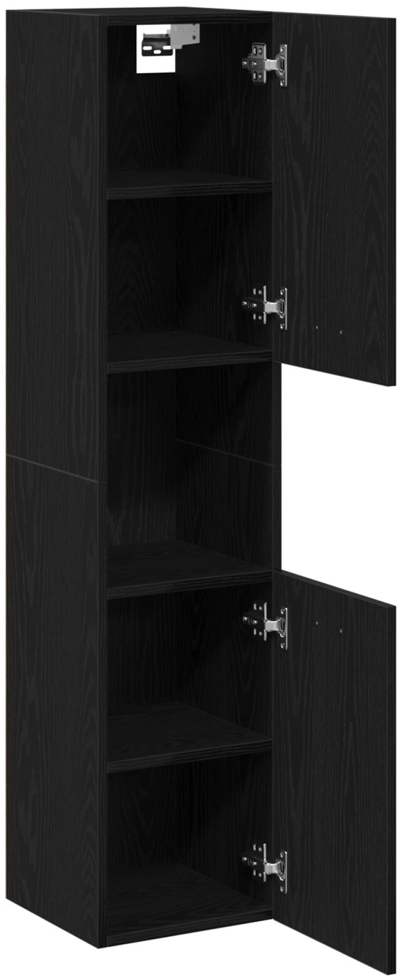 vidaXL Ντουλάπι Τοίχου Μπάνιου Μαύρο Δρυς 30x30x130 εκ από Ξύλο