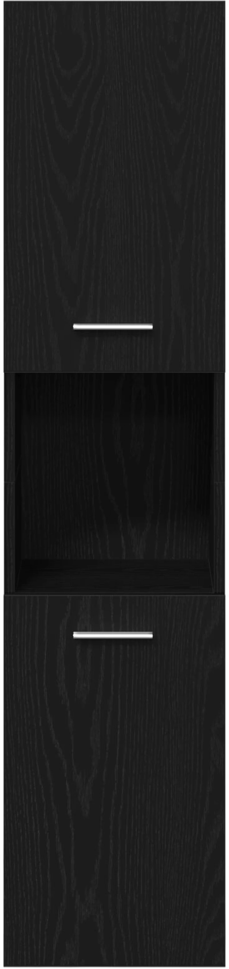 vidaXL Ντουλάπι Τοίχου Μπάνιου Μαύρο Δρυς 30x30x130 εκ από Ξύλο