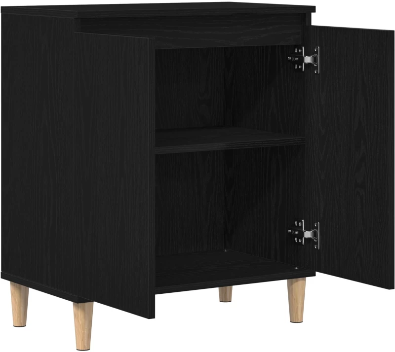 vidaXL Μπουφές Μαύρος Δρυς 60x35x70 εκ, Επεξεργασμένο Ξύλο