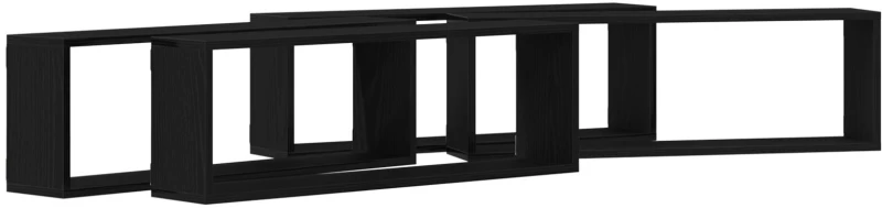 vidaXL Ράφια τοίχου 4 τεμ Μαύρο Δρύς 80x15x26 εκ. Επεξεργασμένο ξύλο