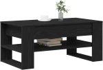 vidaXL Μαύρο Τραπεζάκι Σαλονιού από Δρυ 102x55x45 εκ. από επεξεργασμένο ξύλο