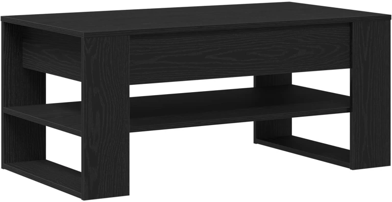 vidaXL Μαύρο Τραπεζάκι Σαλονιού από Δρυ 102x55x45 εκ. από επεξεργασμένο ξύλο