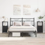 vidaXL Κομοδίνα 2 τμχ Μαύρη Δρυς 34x35,5x70 εκ Επεξεργασμένο Ξύλο